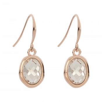 Fine - Rose Gold Round Crystal Earring