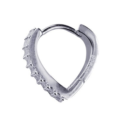 S/S White Cz 'V' Shape Huggies