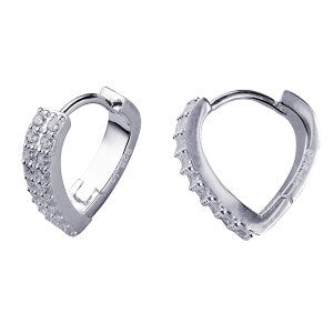 S/S White Cz 'V' Shape Huggies