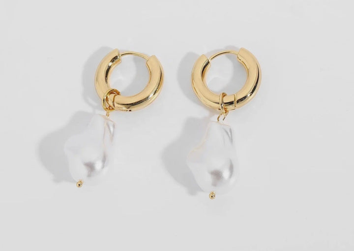 Boho & Mala Pearl Stainless Steel Gold Plated Earrings