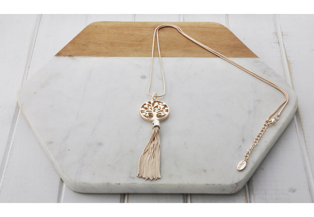 LillyCo Tree Tassel Necklace