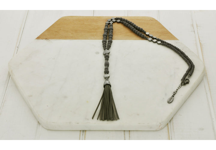 LillyCo  Bead & Tassel Necklace