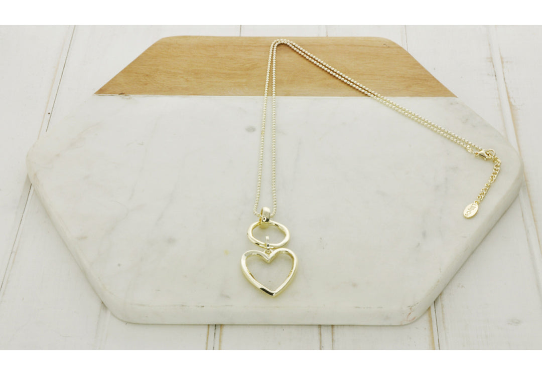 LillyCo Circle & Heart Necklace