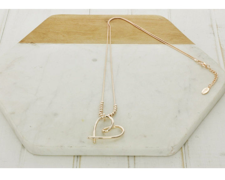 LillyCo Mixed Angle Heart Necklace