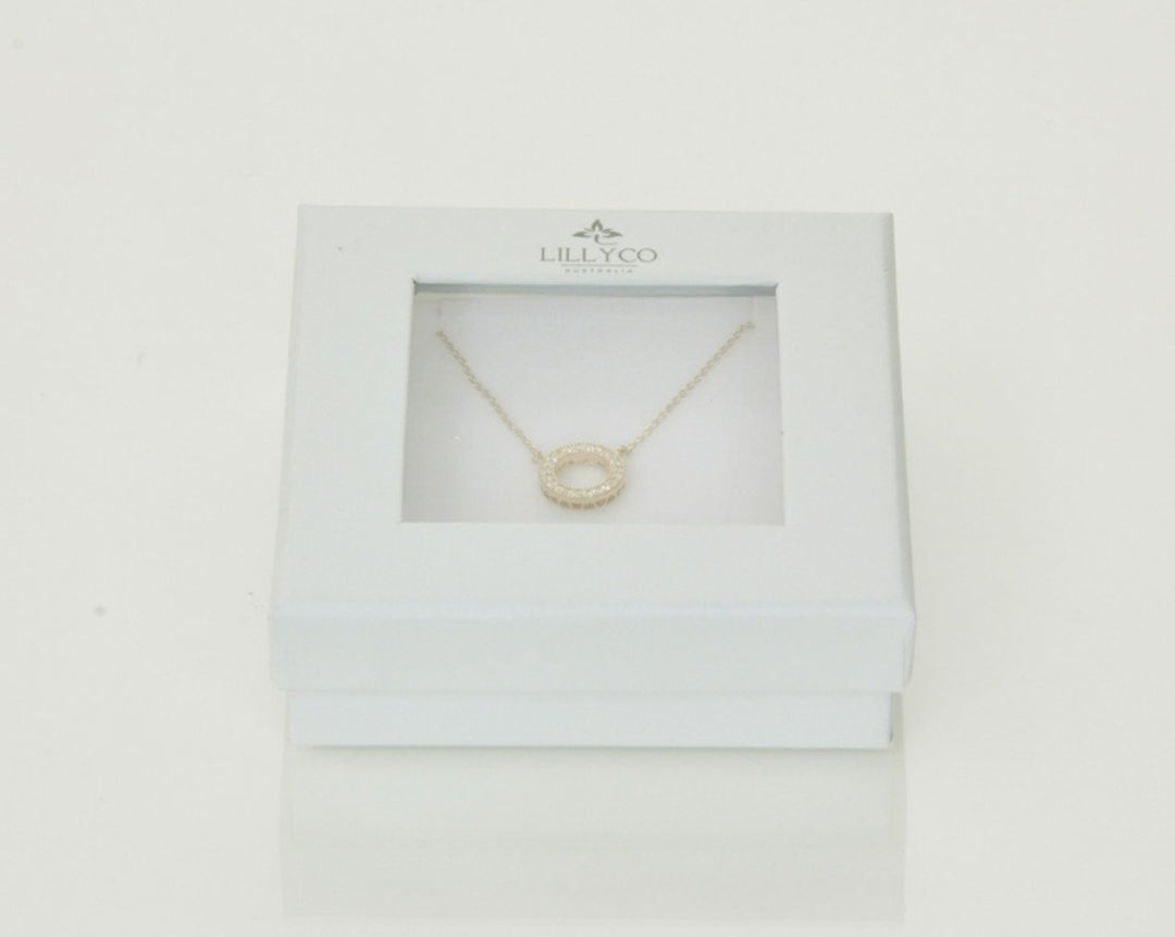 LillyCo Fine Circle Crystal Necklace