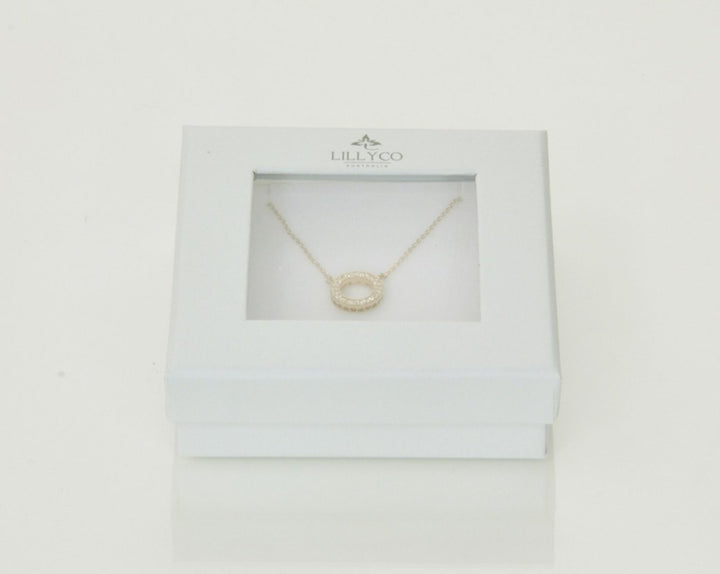 LillyCo Fine Circle Crystal Necklace