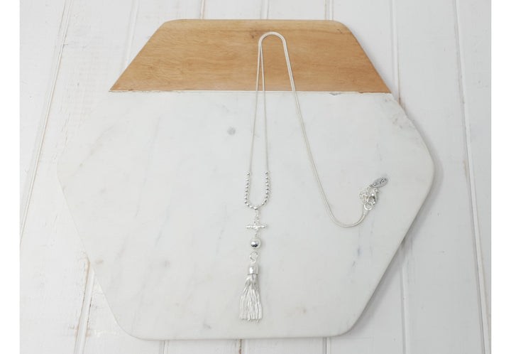 LillyCo Bead & Tassel Necklace