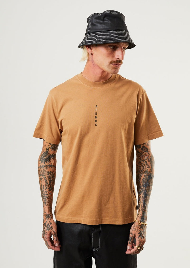 AFENDS Recycled Retro Fit Tee Chestnut