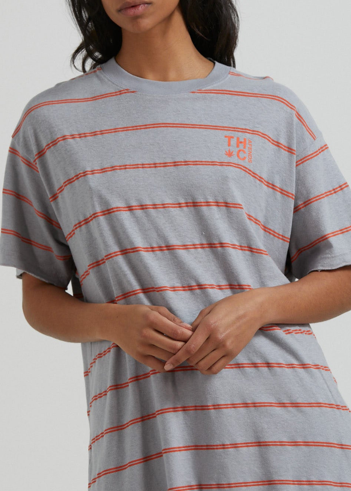 AFENDS Interlude Recycled Striped Oversized TShirt