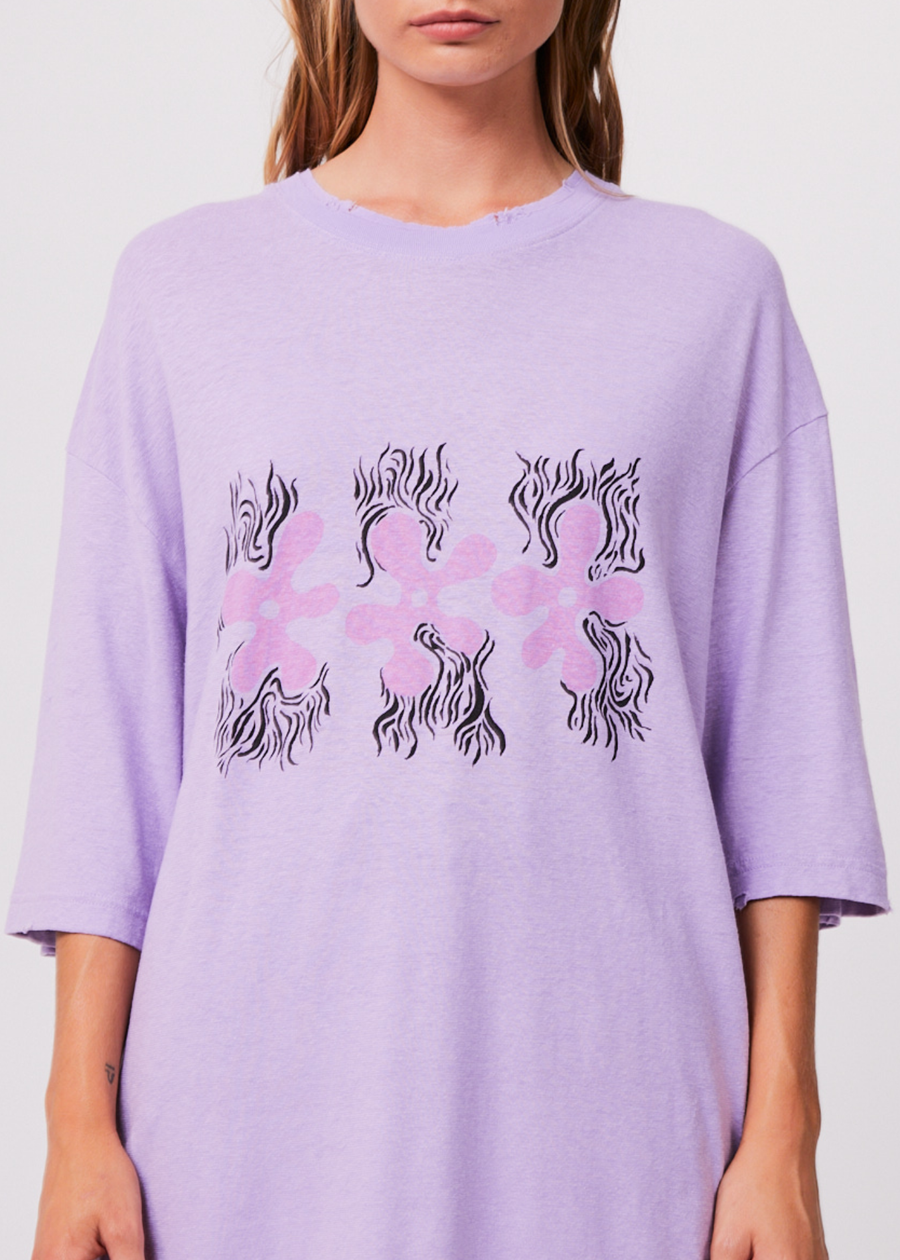 AFENDS Pink Noise Hemp Oversized Graphic T Shirt