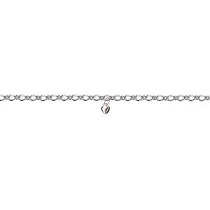 SS Oval Figaro Anklet + 1 Heart