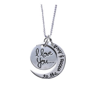 S/S ‘I Love You… To The Moon & Back’ Pendant With 40cm Chain + 5cm Extender
