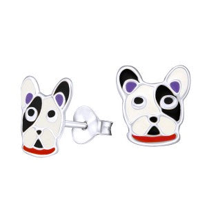 SS Enamel Frenchie Earring