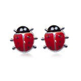 SS Enamel Ladybug Earrings