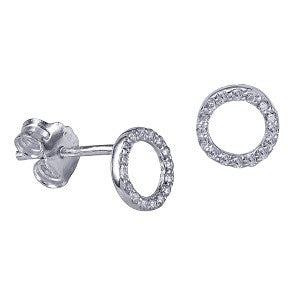 SS Open Circle CZ Stud