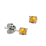 SS 4mm CZ  Claw Set Birthstone Studs