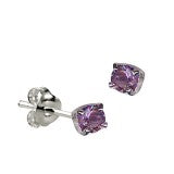 SS 4mm CZ  Claw Set Birthstone Studs