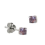 SS 4mm CZ  Claw Set Birthstone Studs