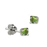 SS 4mm CZ  Claw Set Birthstone Studs