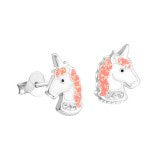 SS Enamel Unicorn Earrings