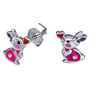 SS Bunny Enamel Earring