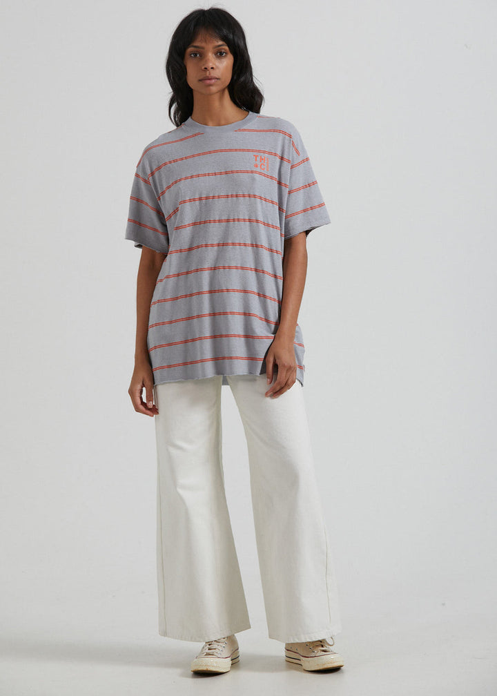 AFENDS Interlude Recycled Striped Oversized TShirt