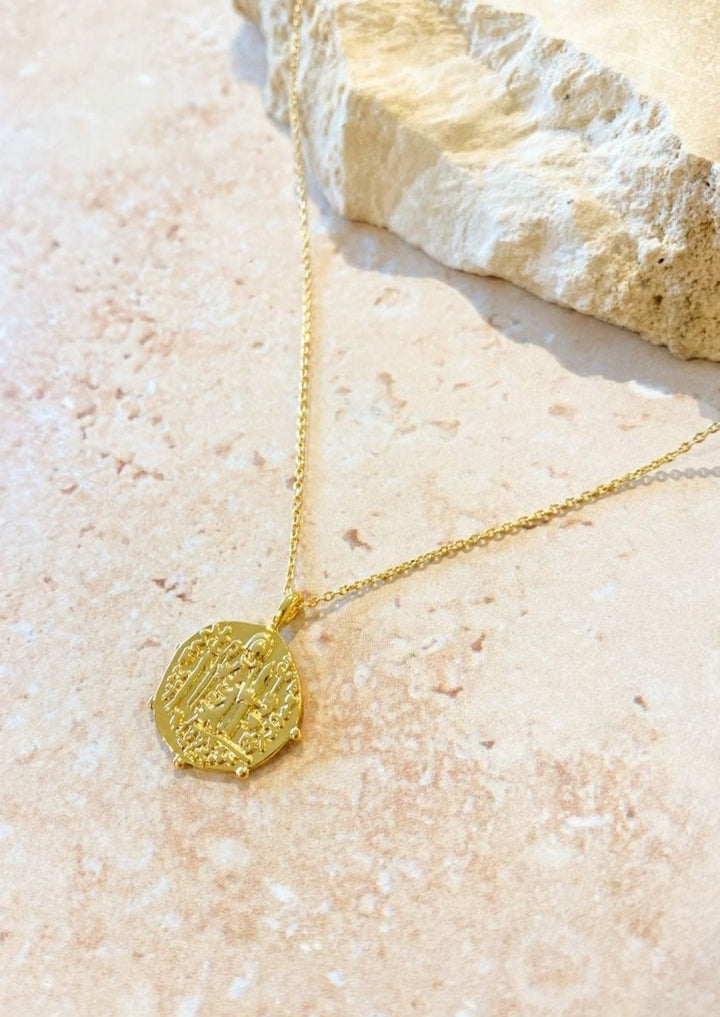 Coin Charm Gold Plated Necklace