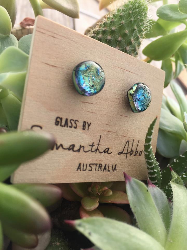 Samantha Abbott Glass Stud Earrings