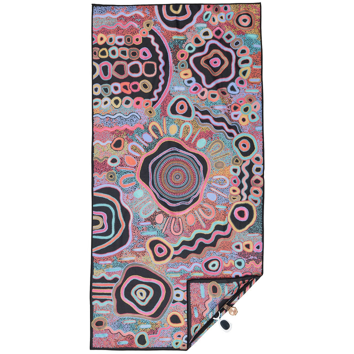 CAMPING UNDER THE MOONLIGHT - SAND FREE BEACH TOWEL Large
