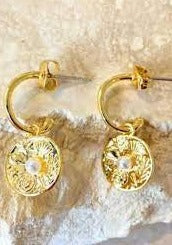 Millia Coin Gold Plated Earrings
