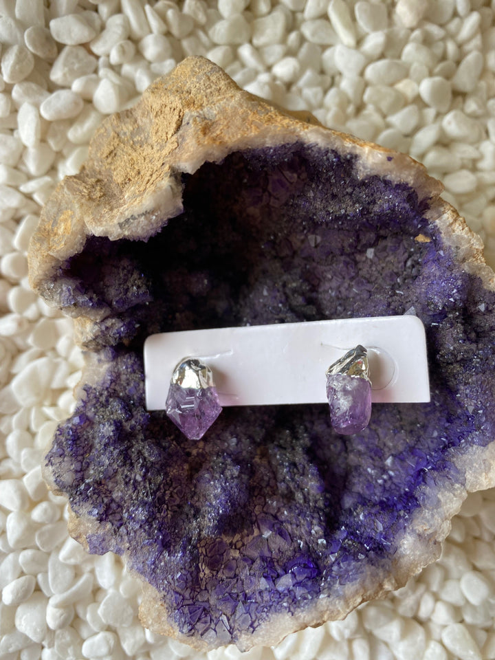 Amethyst Stud Earrings