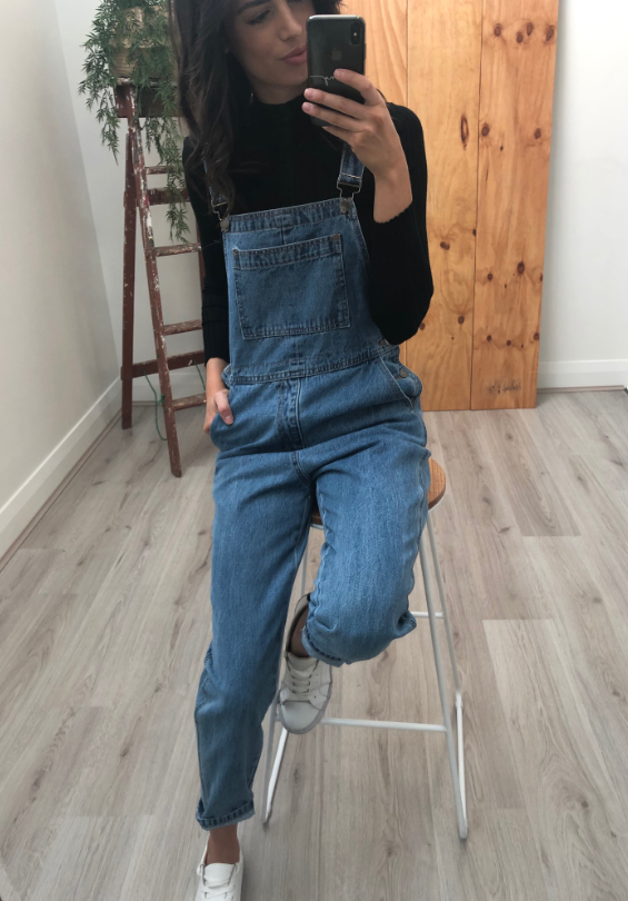 Country Denim Daisy Dungarees Ripped