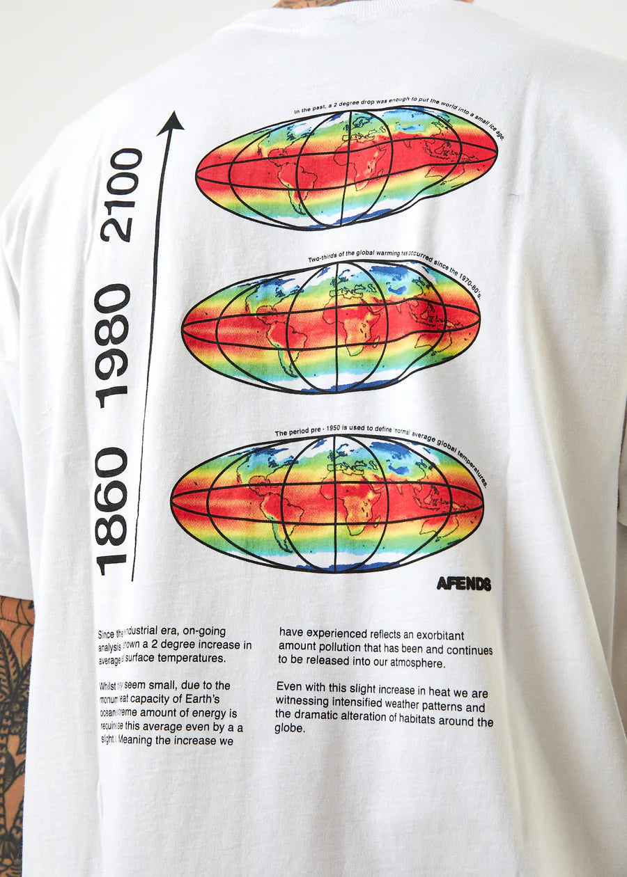 AFENDS Information Recycled Retro Graphic Tee White
