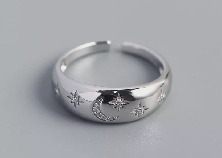 Boho & Mala Sun & Moon Sterling Silver Ring