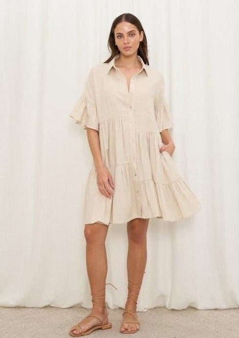 Jaelin Linen Shirt Dress