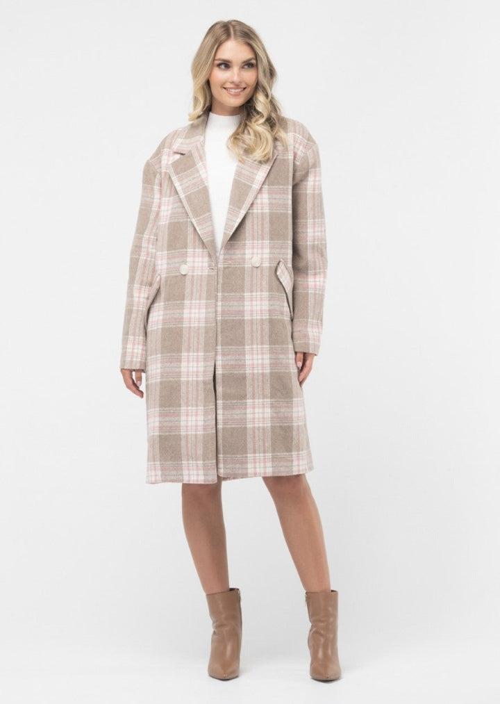 Plaid Check Coat