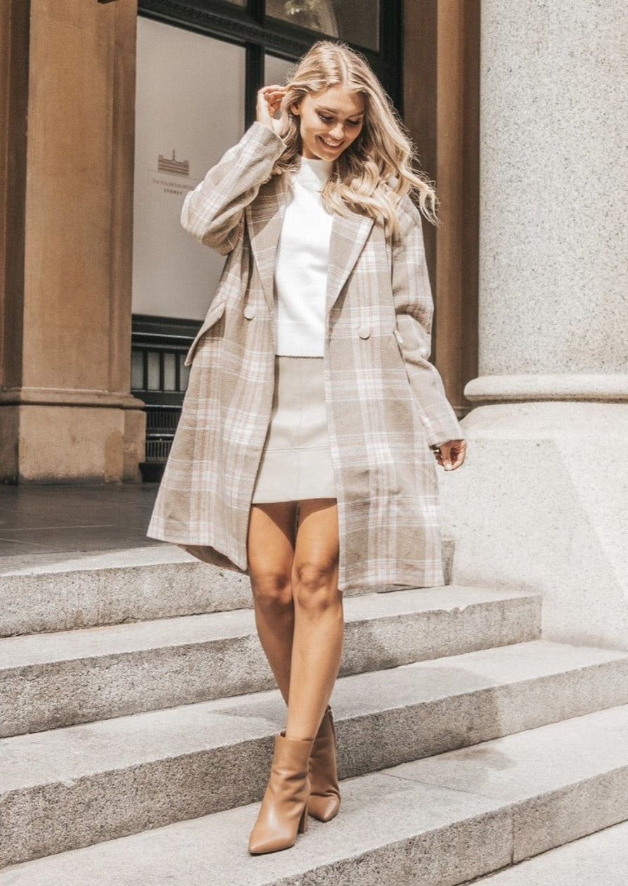 Plaid Check Coat