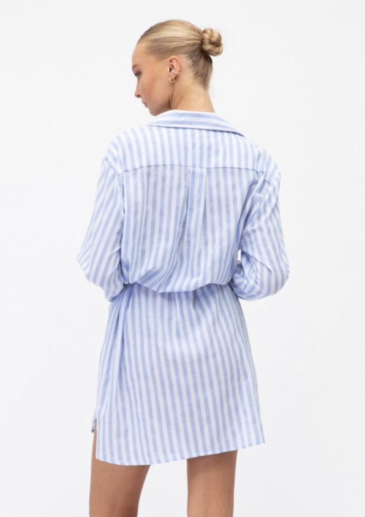 Beach Days Shirt Dress Blue