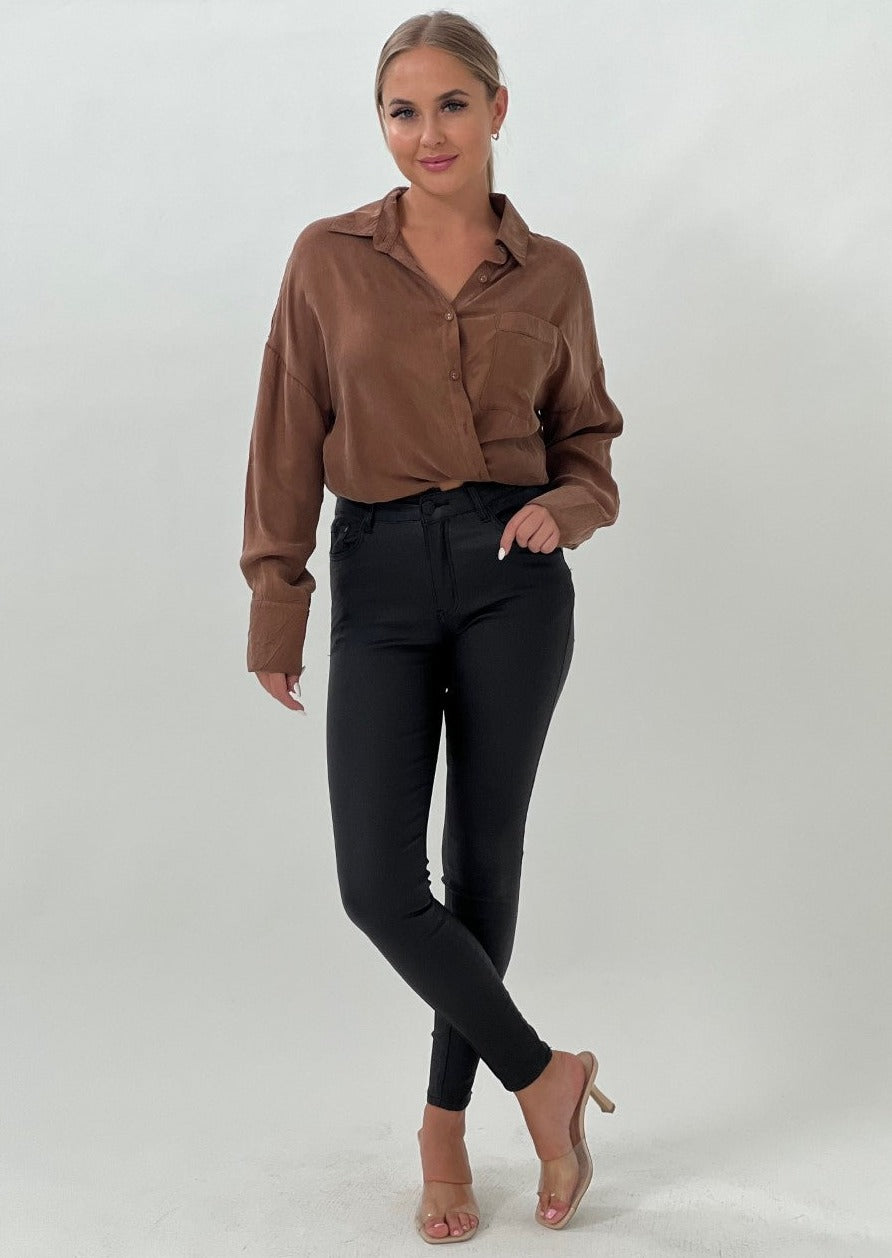 Kiara Cupro Shirt Mocha